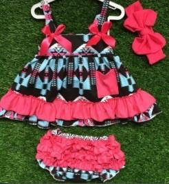 Pink and Teal Aztec Swing top Set